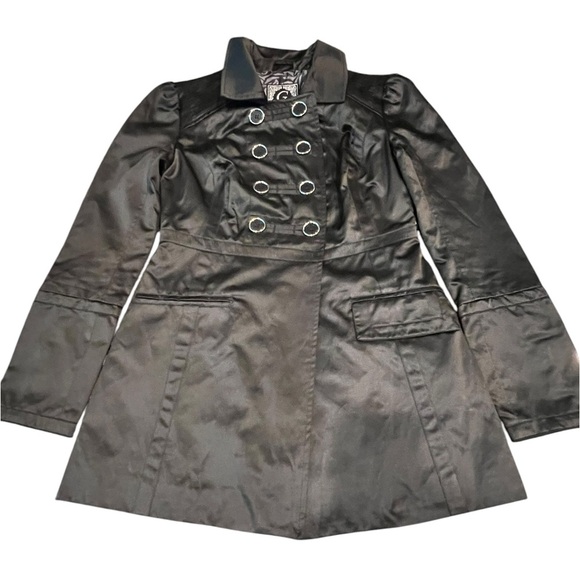 Guess Double-Breasted Black Women's Coat Size Small - Picture 1 of 8